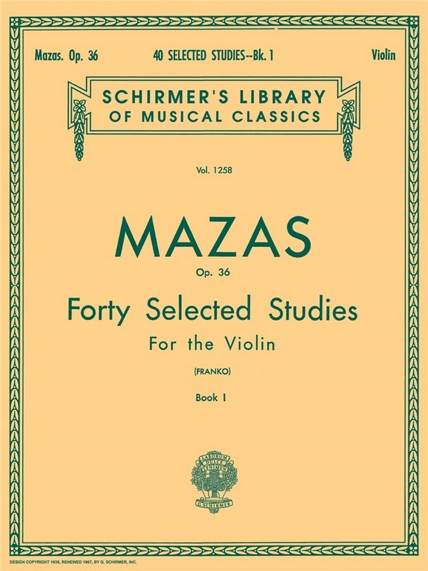 40 selectet Studies vol.1  for violin  