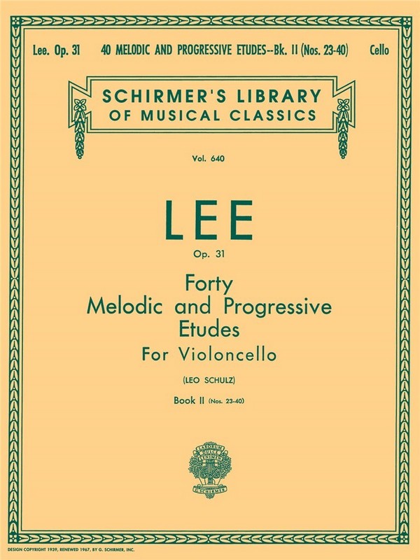 40 melodiic and progressive Studies op.31 vol.2 (nos.23-40)  for cello  