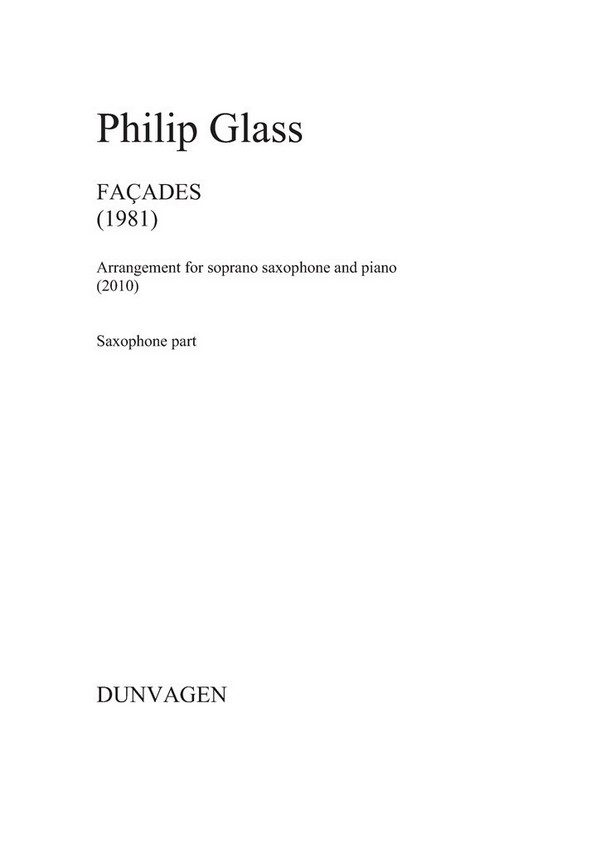 DU10725 Glass, Facades - Soprano-sax and piano    