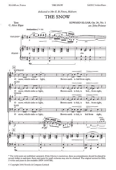 Edward Elgar, The Snow&nbsp;&nbsp;SATB and Accompaniment&nbsp;&nbsp;Chorpartitur