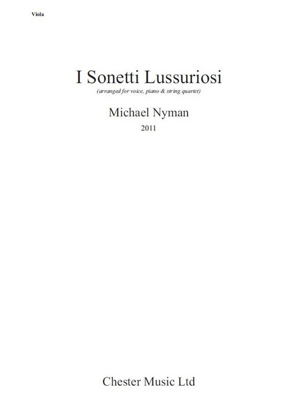CH84238-01  Michael Nyman, I Sonetti Lussuriosi für Gesang &&nbsp;&nbsp;Klavierquintett&nbsp;&nbsp;Stimmen-Set