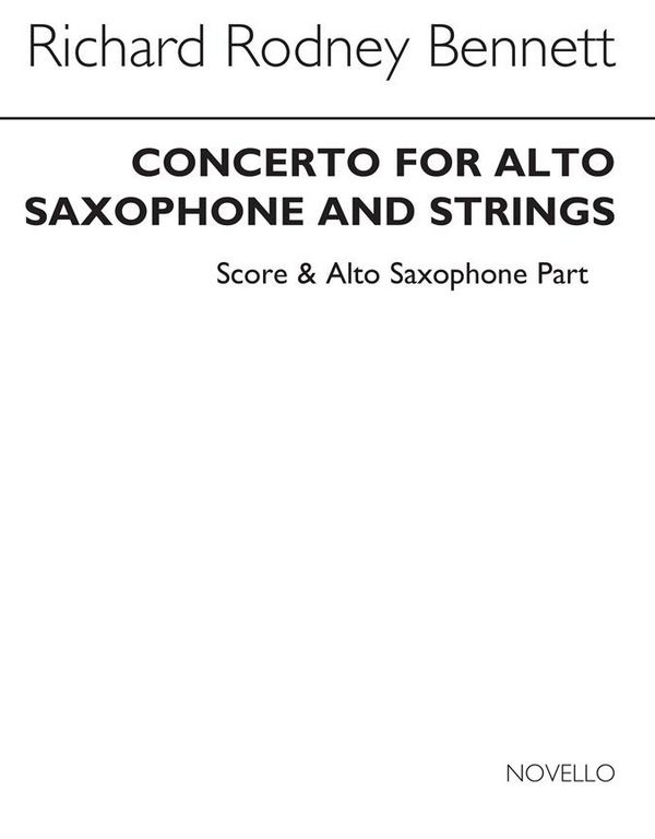 Concerto   for alto saxophone and strings  score and alto saxophone part
