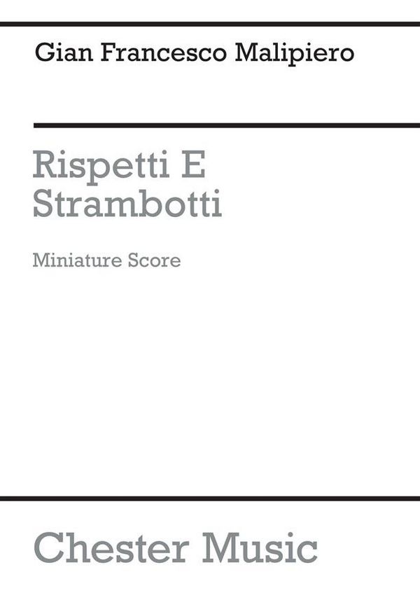 Rispetti e Strambotti  for string orchestra (string quartet)  study score