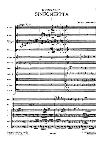 Sinfonietta op.34  for orchestra  study score