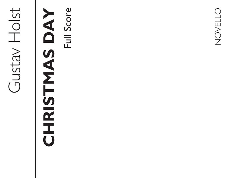 Holst Christmas Day - Score and Parts&nbsp;&nbsp;&nbsp;&nbsp;Partitur + Stimmen