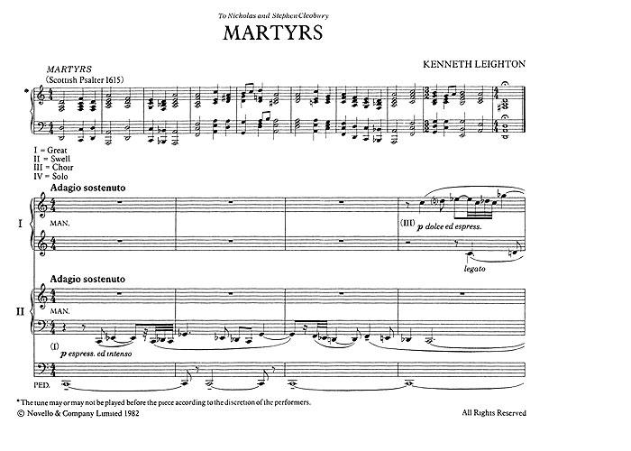 Martyrs Organ Duet op.73
