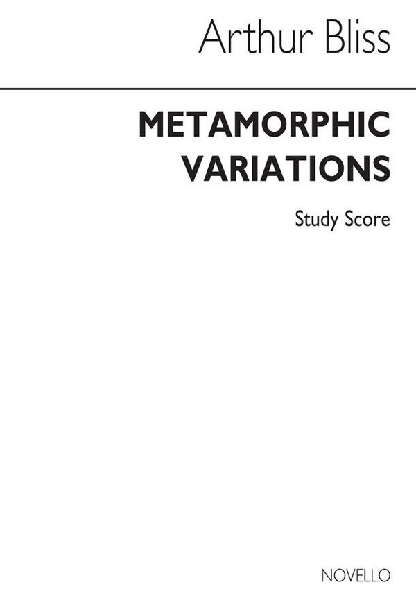 Metamorphic Variations  for orchestra  study score