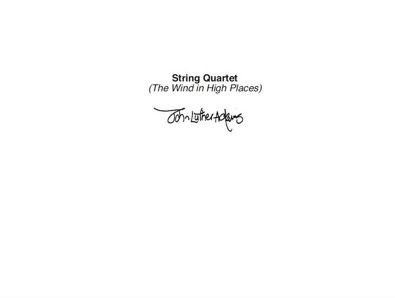 The Wind in High Places  for string quartet  score and parts