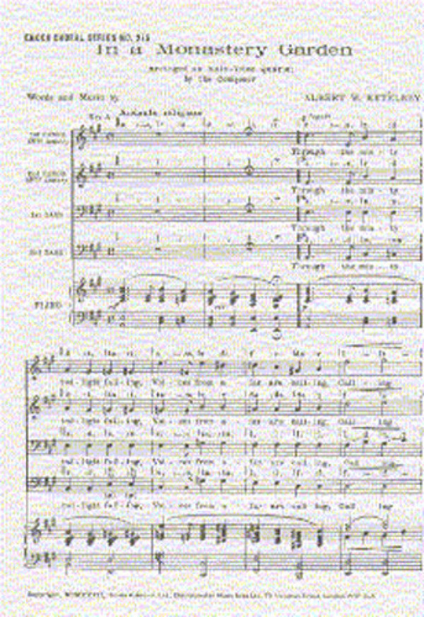 Albert Ketelbey: In A Monastery Garden (TTBB)  TTBB, Piano Accompaniment  Vocal Score