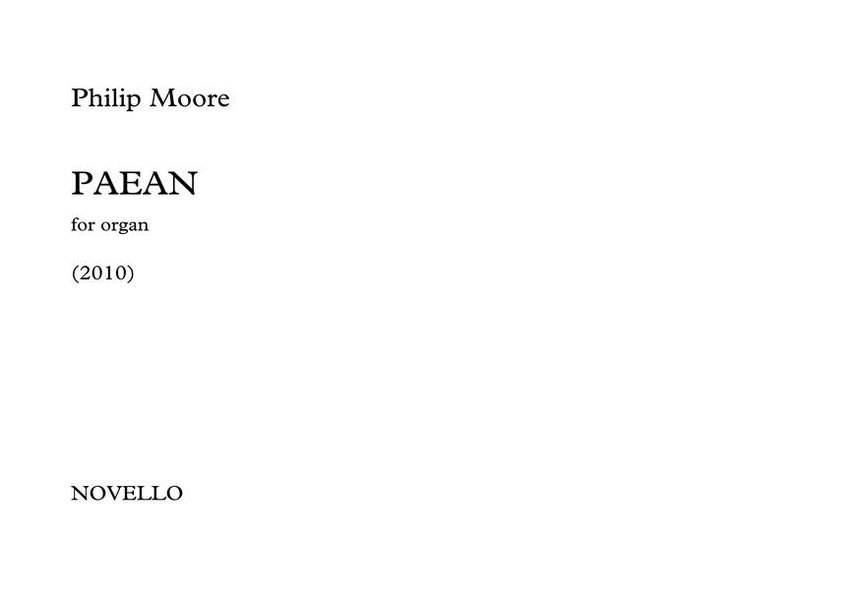 Philip Moore, Paean&nbsp;&nbsp;Orgel&nbsp;&nbsp;Buch