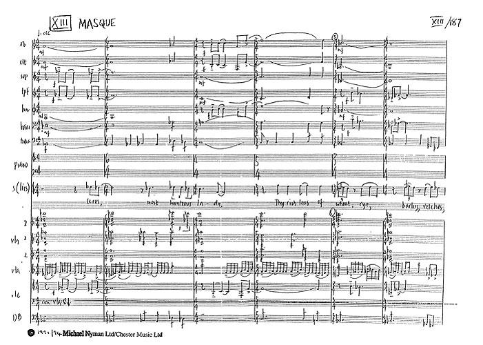 The Masque  for 2 sopranos, alto and band  score