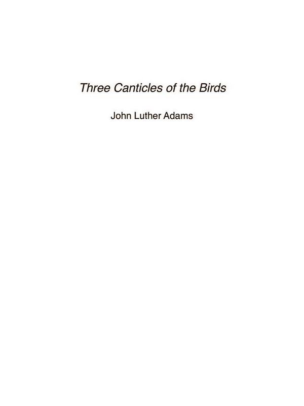 3 Canticles of the Birds  for piano and percussion  score