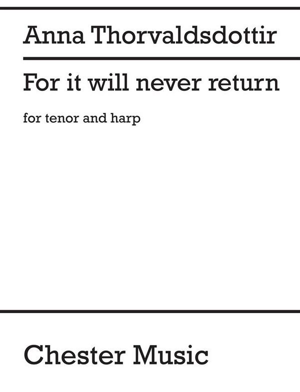 Anna Thorvaldsdottir: For It Will Never Return  Tenor, Harp  Vocal Score