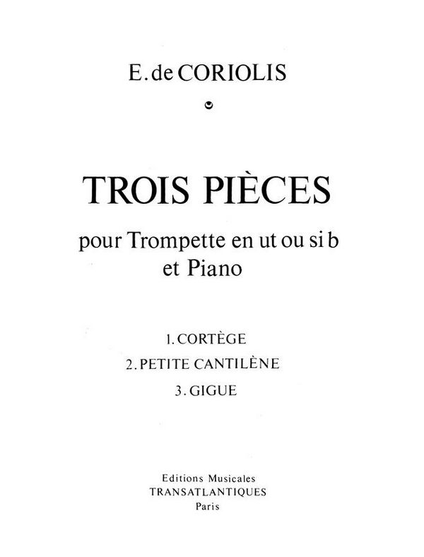 3 Pièces  for trumpet and piano  