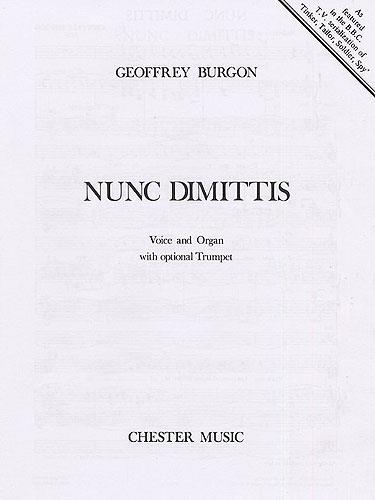 Nunc Dimittis&nbsp;&nbsp;for voice and organ (trumpet ad lib)&nbsp;&nbsp;score and trumpet part