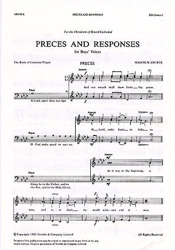 Malcolm Archer, Preces And Responses&nbsp;&nbsp;SSA&nbsp;&nbsp;Chorpartitur