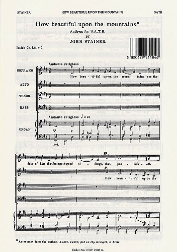 Sir John Stainer, How Beautiful Upon The Mountains&nbsp;&nbsp;SATB and Organ&nbsp;&nbsp;Chorpartitur