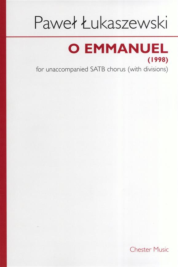 Pawel Lukaszewski: O Emmanuel (SATB)&nbsp;&nbsp;SATB&nbsp;&nbsp;Vocal Score