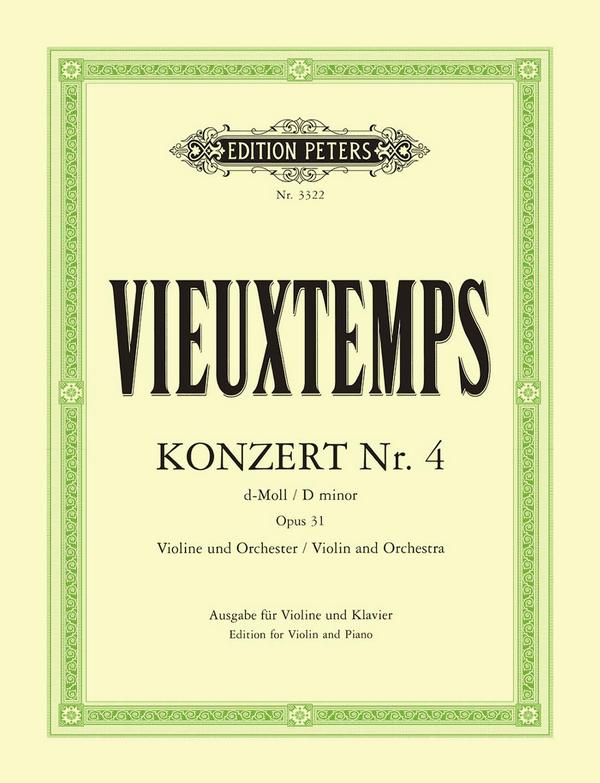 Konzert d-Moll Nr.4 op.31 für Violine und Orchester  für Violine und Klavier  