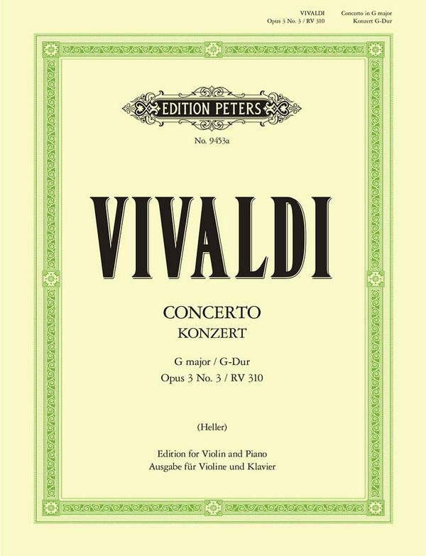 Konzert G-Dur op.3,3 RV310 für Violine, Streicher und Bc