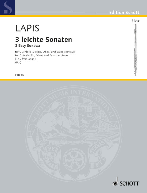 3 leichte Sonaten aus op.1  für Melodie-Instrument (Violine, Flöte, Oboe) und Basso continuo  