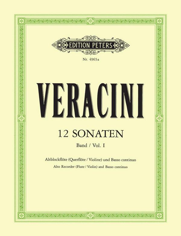 12 Sonaten Band 1 (Nr.1-3)  für Blockflöte (Flöte, Violine) und Bc  