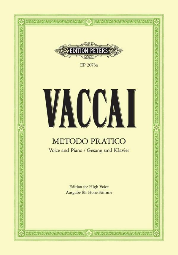 Metodo pratico di canto italiano  für hohe Stimme  Gesangsstudien