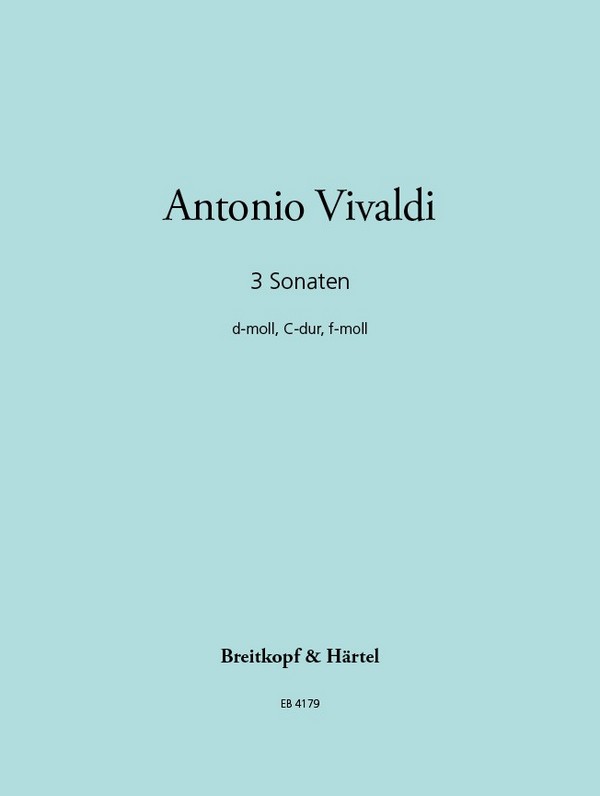 3 Sonaten  für Violine und Klavier (Violoncello ad lib)  