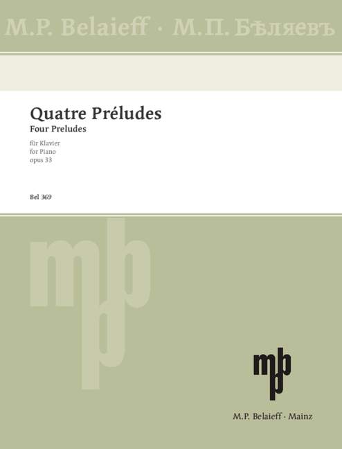 4 Préludes op.33  für Klavier  