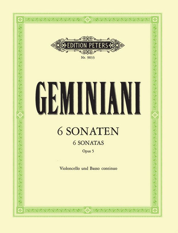 6 Sonaten op.5  für Violoncello und Klavier  