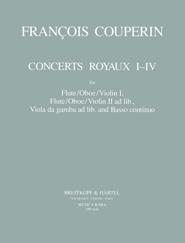 Concerts royaux no.1-4  for flute, viola da gamba and bc  score and parts