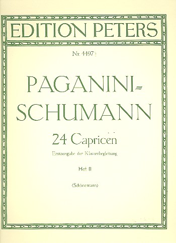 24 Capricen op.1 für Violine solo Band 2  für Violine und Klavier  Klavierbegleitstimme von Schumann