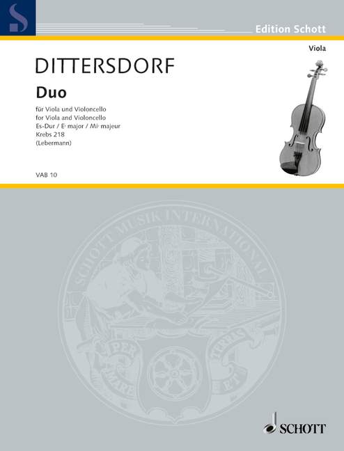 Duo Es-Dur Krebs 218  für Viola und Violoncello  