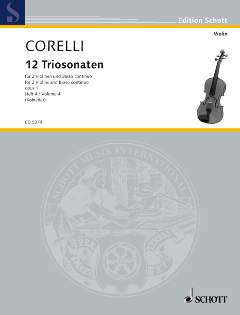 12 Triosonaten op. 1 Band 4  für 2 Violinen und Basso continuo, Violoncello (Viola da gamba) ad lib  