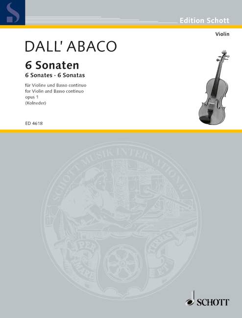 6 Sonaten op. 1  für Violine und Basso continuo (Klavier, Cembalo), Violoncello (Viola   