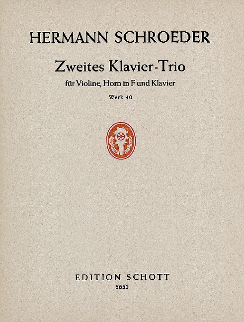 2. Klaviertrio op. 40  für Klavier, Violine und Horn  Stimmensatz