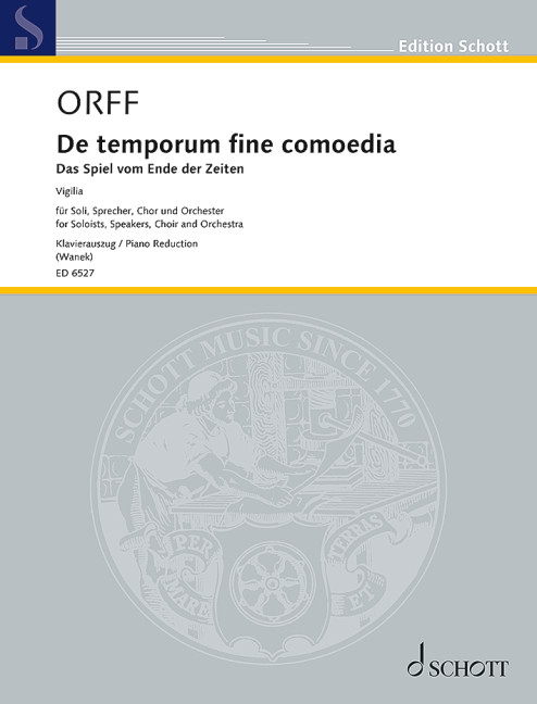 De temporum fine comoedia  für Soli, Sprecher, Chor und Orchester  Klavierauszug - Fassung von 1979