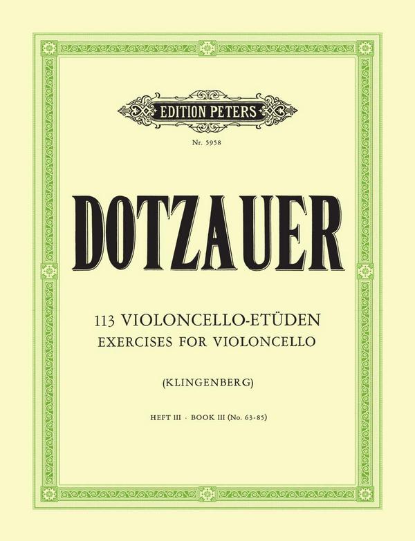 113 Etüden Band 3 (Nr.63-85)  für Violoncello  