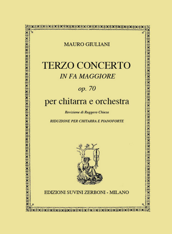 Concerto fa maggiore no.3 op.70  per chitarra e orchestra  per chitarra e pianoforte