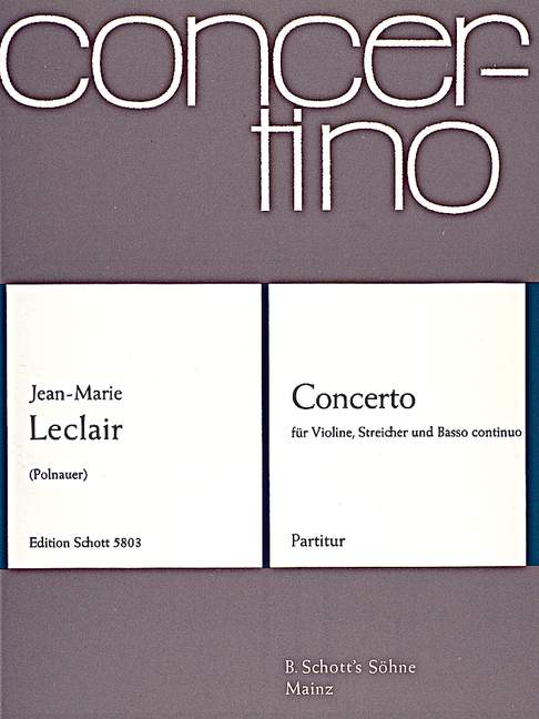 Concerto B-Dur op. 10/1  für Violine, Streicher und Basso continuo  Partitur