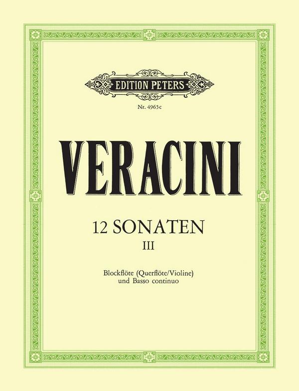 12 Sonaten Band 3 (Nr.7-9)  für Blockflöte (Flöte, Violine) und Bc  