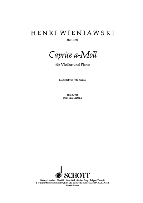 Caprice a-Moll Nr. 18  für Violine und Klavier  