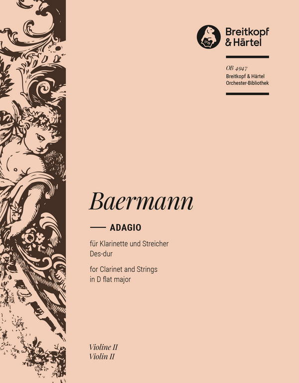 Adagio Des-Dur  für Klarinette und Streichorchester  Violine 2
