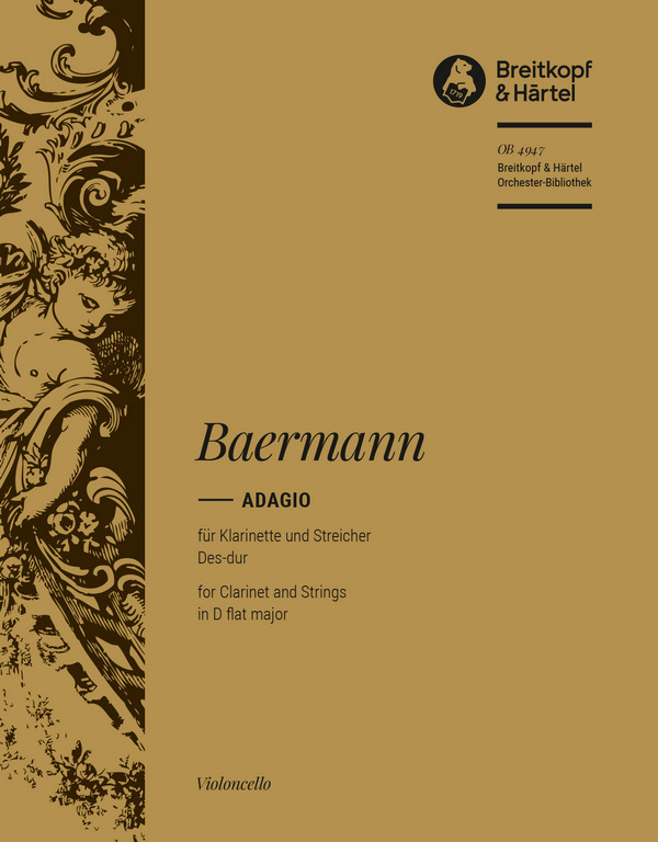 Adagio Des-Dur  für Klarinette und Streichorchester  Violoncello