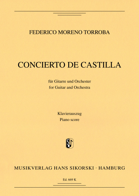 Kastilianisches Konzert für  Gitarre und Orchester  für Gitarre und Klavier