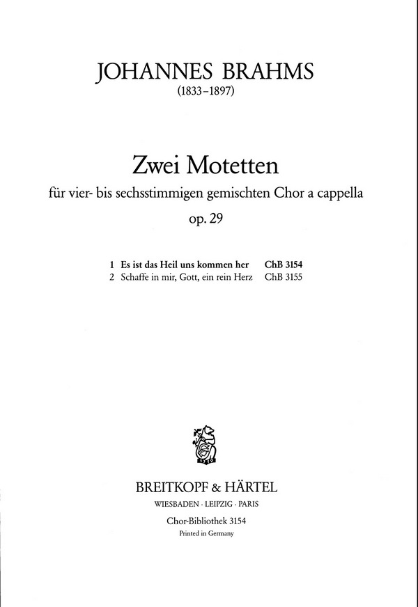 2 Motetten op.29,1  für gem Chor  Chorpartitur