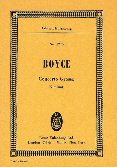 Concerto grosso b minor  for 2 violins, violoncello and string orchestra  study score