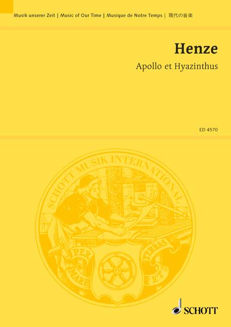 Apollo et Hyazinthus  für Cembalo, Altstimme und 8 Soloinstrumente  Studienpartitur