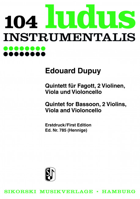 Quintett für Fagott und  Streichquartett  Stimmen