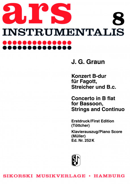 Konzert B-Dur für Fagott  und Streichorchester  für Fagott und Klavier